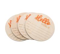ORFOFE Newborn Birth Announcement Sign Baby Name Board Baby Shower Plate Wood Baby Shower Detail Card Photo Prop Rustic Baby Arrival Sign for Nursery