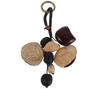 ORFOFE Nut Shell Hand Shaker Rattle, African Handmade Rattle Percussion Instrument, Rope and Metal, Lightweight, for Sound Therapy, Meditation and Relaxation, Home Group Activities