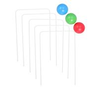 ORFOFE Outdoor Croquet Set with Wooden Balls and Metal Hoops Lawn Game for Promotes Strategy and Coordination Sturdy Wooden Accessories for Family Fun and Educational Play