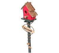 ORFOFE Outdoor Garden Bird Nest Decorative Stake with Red Double Design and Kindergarten Decor for Wildlife and Nature Lovers Random Color
