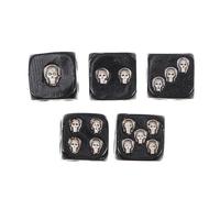 ORFOFE Party Dice 18Mm Skull Dice Set 5 Pieces Silver 6 Sided Lightweight for Casual Gaming and Social Events