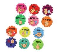 ORFOFE Pastel Hand Signal Posters for Classroom Nonverbal Communication Tools for Kindergarten Visual Cues for Special Education and Easy to Clean for School Bulletin Board