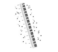 ORFOFE Piano Pattern Height Wall Chart Decal for Decorative PVC Wall Sticker Removable Growth Record for S Bedroom Living Decor