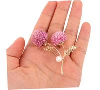 ORFOFE Pink Eternal Flower Brooch Scarf Clasp Color Floral Lapel Pin for Women Wedding Banquet Accessories Dual-purpose Elegant Coat Cardigan Hat Decoration