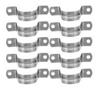 ORFOFE Pipe Clamp Heavy Duty Stainless Steel 100pcs U-Shaped with Double Hole Design Pipe Strap Wear Resistant Universal Compatibility and Cable Management for Tubing