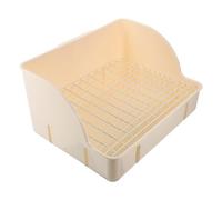 ORFOFE Plastic Rabbit and Hamster Cage Litter Box with Rounded Mesh Edges, Prevents Pets from Getting Stuck in Holes, Suitable for Use in Park and Garden, White Small Animal Toilet Tray