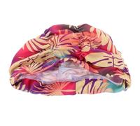 ORFOFE Pleated Swim Cap for Women Men - Pattern Nylon Swimming Hat with Ear Protection, Quick-Dry Soft Elastic Hair Wrap for Long and Short Hair, Outdoor Pool and Surfing Use