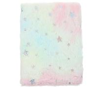 ORFOFE Plush Gradient A4 Notebook with Star Pattern Cover, Soft Fluffy Diary Journal for Women, Cute Notepad for School, Office, and Use, Random Color Random Color