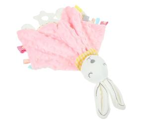 ORFOFE Plush Pink Stuffed Animal Soothing Towel with Pp Cotton Filling, Aiding Fine Motor Development and Ease into Sleep for Babies When with Baby Or Nap