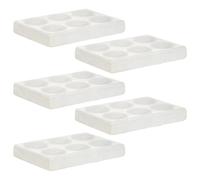 ORFOFE Porcelain Reaction Plate 6-Hole Ceramic Spot Plate 5 Pcs for Laboratory Chemical Testing and Scientific Experiment