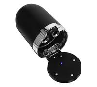 ORFOFE Portable Car Ashtray with Lid and Night Light Multi-functional Stainless Steel and Abs Cup Holder Trash Can Compact Sealed Design for Car Interior Use