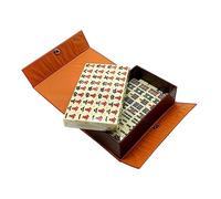 ORFOFE Portable Mini Mahjong with Storage Box Compact Chinese Traditional Board Game for Family Parties Travel Casual Game Lightweight and Easy to Carry