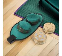 ORFOFE Portable Moxibustion Kit with 2 Copper Moxa Boxes and 3pcs Green Insulation Sleeve Bag, Smokeless Moxibustion Stick Holder Set for Traditional Therapy and Relief