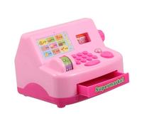 ORFOFE Portable Pink Cash Register for Role Play Cognitive Development Logical Thinking Pretend Shop Playset Enhancing Math Skills