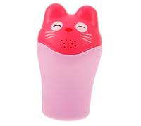 ORFOFE PP Hair Washing Cup with Handle Lightweight Shower Water Rinse Cup for Bathing and Shampooing Cute Cartoon Pink Design for Bath Fun