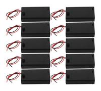 ORFOFE Pre Wired Aa Battery Holder with Leads 10pcs with On/off Control and Cover, Easy to Install Plastic and Alloy Battery Box for DIY Projects and Household Tasks