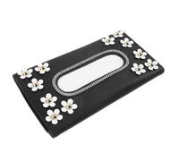 ORFOFE PU Leather Car Tissue Visor Holder with Flower Design Space-saving Napkin Box for Dashboard Armrest and Sun Visor Easy to Install and Refill Vehicle Accessory