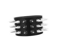 ORFOFE Punk Style Pointed Rivets Waist Chain Wrist Strap Black Faux Bracelet Decorative Bangle for Party Fashion Accessories