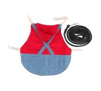 ORFOFE Rabbit Harness and Leash Set with Cute Costume Decoration, Adjustable Soft Fabric, Size L, Suitable for Holland Lop and Dwarf Rabbits, Pet Bunny Traction Rope for Outdoor Walks