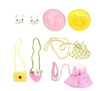 ORFOFE Rabbit Harness Leash Set with Clothes 2pcs Small Size for Guinea Pigs and Baby Rabbits, Including Full Gold Pineapple and Outfits, Soft Breathable Fabric for Daily Outdoor Use