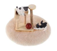 ORFOFE Realistic Dollhouse Cat Tree Tower Model Miniature Wooden Kitten Climbing Frame for Scale Dollhouse Accessories Smooth Finish Mini Furniture Decoration for Creative Play and