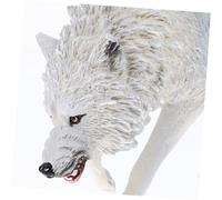 ORFOFE Realistic Small Wolf Figurine Abs Animal Ornament for Cognitive Learning Wildlife Decor for Home Garden Desk Shelf Display Creative North American Brown Wolf Model