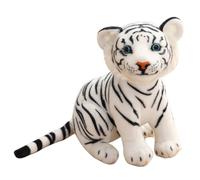 ORFOFE Realistic Tiger Plush Doll Soft Animal for Bedroom Decor Comfortable Touch White Stuffed Mascot for Sleep Companion and Home Decoration