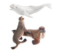ORFOFE Realistic Walrus Figure Mini Sea Animal Hand-painted Ocean Diorama Supplies with Sea Lion and Beluga Whale Highly Detailed Educational Life Figurines for Birthday Party and Home