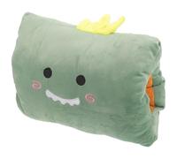 ORFOFE Rechargeable Cartoon Plush Hand Warmer with Removable Washable Cotton Wool Cover, Winter Hand Warmer Pillow for Cozy Use, Green Dinosaur Design