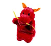 ORFOFE Red Chinese Dragon Plush Hand Puppet for Interactive Role Play Accessories Soft Storytelling Doll for Imaginative Play and Communication