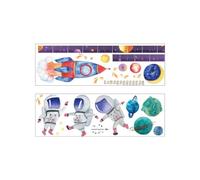 ORFOFE Removable Astronaut Height Growth Chart Sticker for Room Wall Decal, Space Nursery Decor Growth Ruler for ’s Bedroom and Playroom