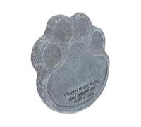 ORFOFE Resin Pet Memorial Tombstone with Dog Paw Design Garden Courtyard Stone for Cat and Dog Remembrance Compact Lightweight Outdoor Animal Tribute Decor