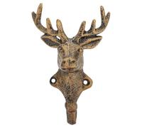 ORFOFE Retro Deer Design Iron Hook for Home and Kitchen, Sturdy Decorative Wall Hook with Realistic Animal Shape, Golden Antique Style Utility Coat Hanger