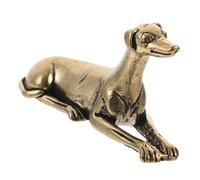 ORFOFE Retro Dog Statue for Desktop Decor Vintage Brass Hound Figurine Small Brass Craft Animal Ornament for Office and Home