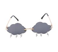 ORFOFE Rimless Cloud Sunglasses Stylish Frameless Glasses for Women Party Photo Booth Props with Glare Reduction and Unique Storm-inspired Design