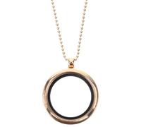 ORFOFE Round Photo Frame Pendant Necklace, Gold Magnetic Closure Locket Charm Tray, Double-sided Smooth Surface Photo Frame for Memory Jewelry, Unisex Accessory for Everyday Wear
