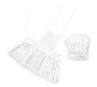 ORFOFE S Chef Hat and Baking Apron for Role Playing Kitchen Costume for Cooking Baking Fun Easy-wear Large Apron to Inspire Little Chefs and Cultivate Food Respect