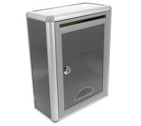 ORFOFE Secure Locking Wall Mounted Mailbox with Key Lock Large Capacity Post Box for Home Office Outdoor Use Multipurpose Gray Mailbox for Letters and Documents