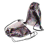 ORFOFE Sequin Mermaid Drawstring Backpack 2pcs for Women, Polyester Bag with Sparkling Design and Versatile Usage at the Beach