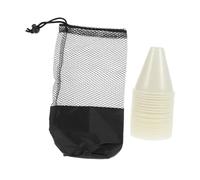 ORFOFE Set of 30 White Pe Training Cones Carry Bag for Roller-skating Training, Windproof Sports Markers to Improve Agility and Controlling Ability, for Outdoor Practice