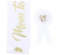 ORFOFE Shower Sash for Mommy and Dad be Badge, Satin and Tinplate Material with Unique Design, Simple to Match and Useful to Take, for Celebration and Shower Decoration