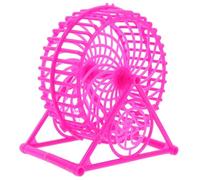 ORFOFE Silent Hamster Running Wheel with Stable Stand for Small Pets Noise-reducing Exercise Wheel for Dwarf Hamsters Gerbils Sugar Gliders and Mice Stylish Rosy Design for Peaceful Cage