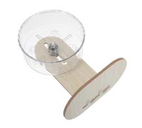 ORFOFE Silent Running Hamster Exercise Wheel with Design and Stable Structure, Plastic and Wood Flying Saucer Wheel for Small Pets in Indoor Cage