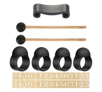 ORFOFE Silicone Finger Sleeves and Drumstick Holder for Steel Tongue Drum Percussion Instruments, Black Plastic Accessory to Prevent Mallets from Rolling and Reduce Noise, for Tongue Drum