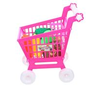 ORFOFE Simulated Shopping Cart Pink Mini Stroller for Role Play Educational Plaything with Safe Smooth Edges and High Imitation Design