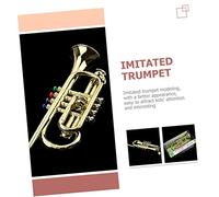 ORFOFE Simulation Trumpet for Gold Musical Instrument Educational Performance Prop for Music Play and Party Entertainment