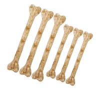 ORFOFE Small Simulated Bones, 6pcs Plastic Bone Accessories with Threading Holes for Craft Projects and Making, 7.5/10cm
