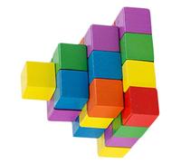ORFOFE Small Wooden Craft Cube Blocks Smooth Solid Wood Squares for Early Childhood Education DIY Crafting Preschool Math Teaching Aid Portable Mini Building Bricks