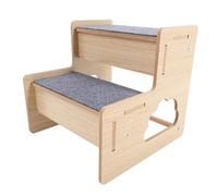 ORFOFE Soft Non Slip Wooden Pet Stair for Small Dogs and Cats Portable Comfortable Step Ladder for Sofa and Bed Easy to Clean and Carry for Senior Pets with Mobility Issues