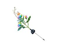 ORFOFE Solar LED Rainbow Rose Pin Lamp Solar-Powered Waterproof Flower Bee Lawn Light Outdoor Garden Pathway Decor